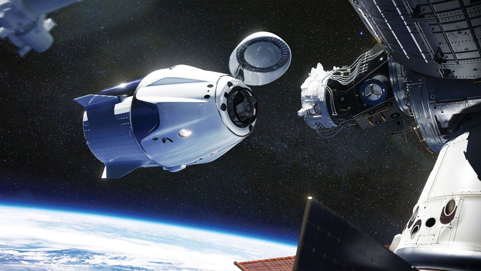 space-x crew-dragon-spacecraft-docking-to-the-international-space-station.